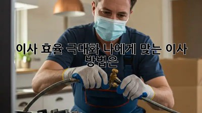 이사 효율 극대화: 나에게 맞는 이사 방법은?